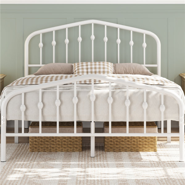 White metal deals bed frame wayfair